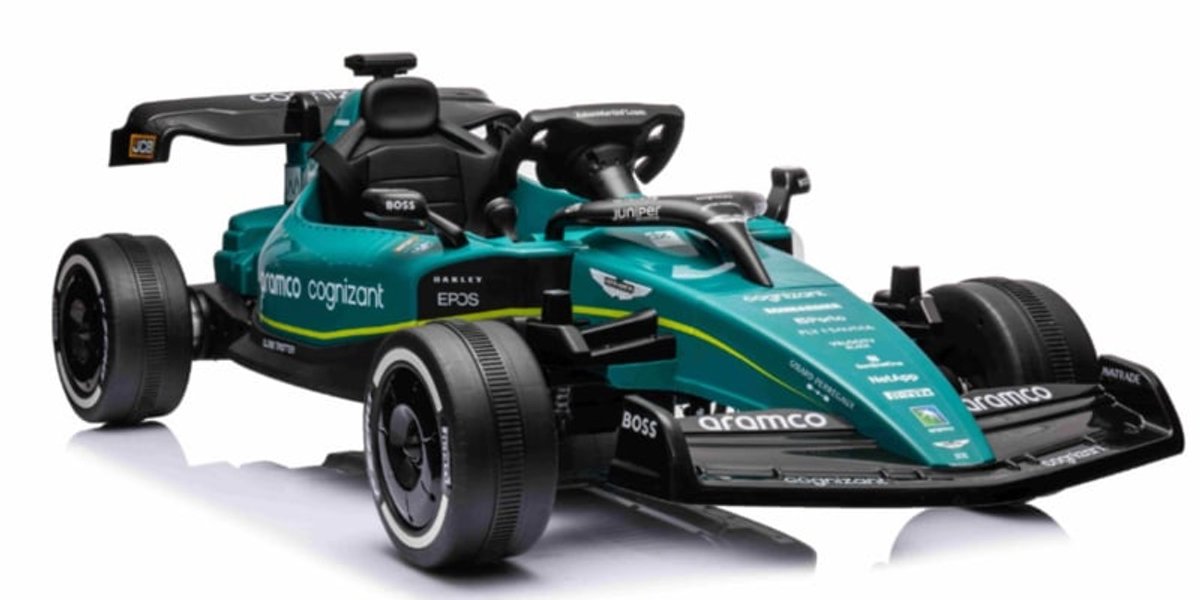 Aston Martin F1 wagen Blauw - 1 persoons - 24v Cognizant Racecar incl. softstart systeem | Elektrische kinderauto - Inclusief afstandsbediening - Gratis verzending - KiddoCars